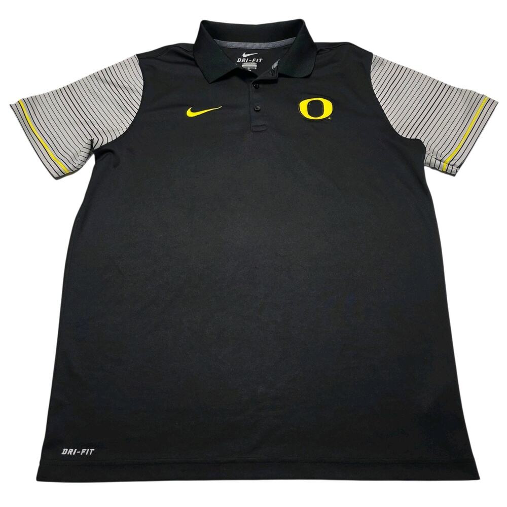 Nike Dri-FIT Oregon Ducks Polo Shirt Mens Size Large University Of Oregon Black